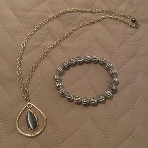 Silver and Blue Costume Jewelry Set